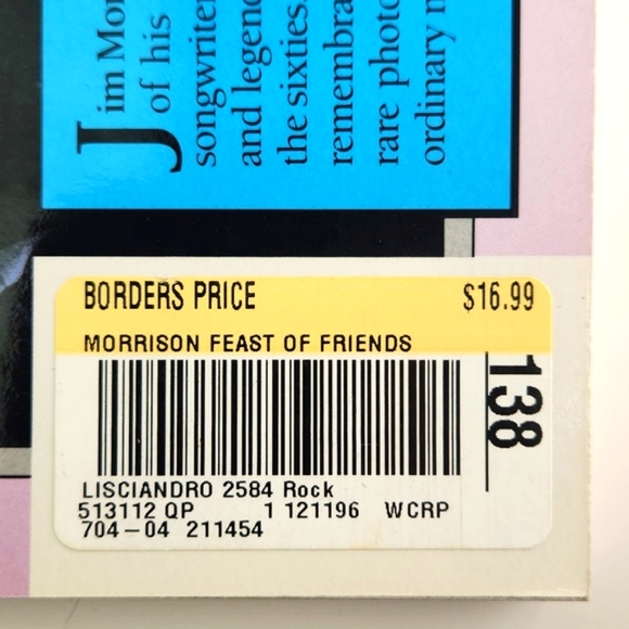 MORRISON: A Feast of Friends, 1991 First Printing, Softcover - Picture 14 of 16